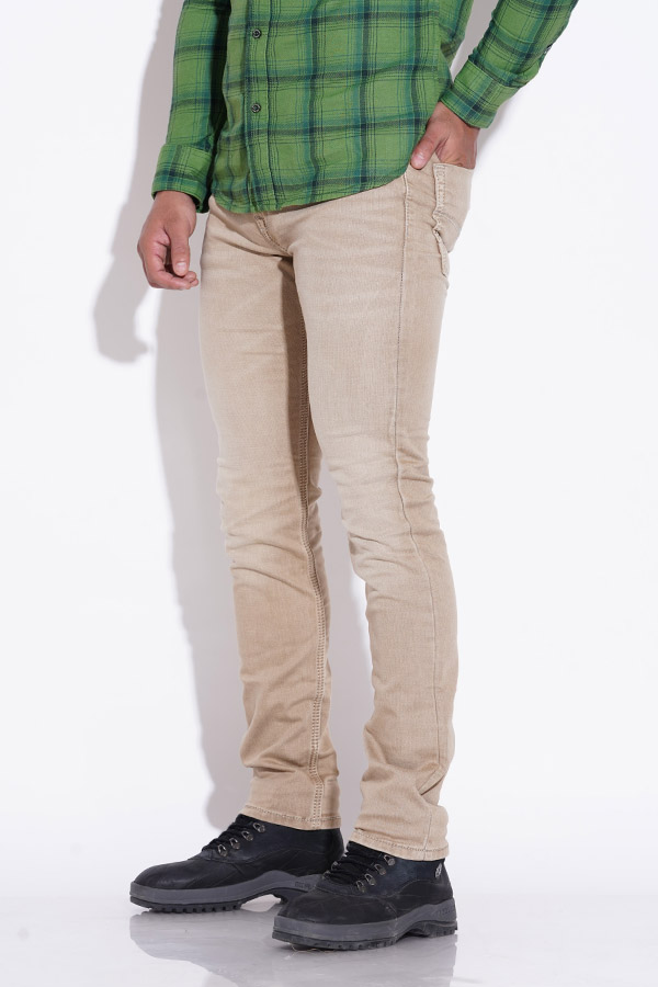 KHAKI 5 POCKET MID-RISE JEANS