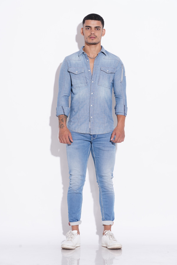 LT BLUE FULL SLEEVE DENIM CASUAL SHIRT