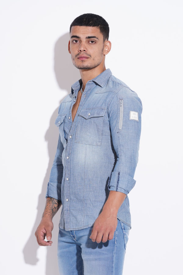 LT BLUE FULL SLEEVE DENIM CASUAL SHIRT