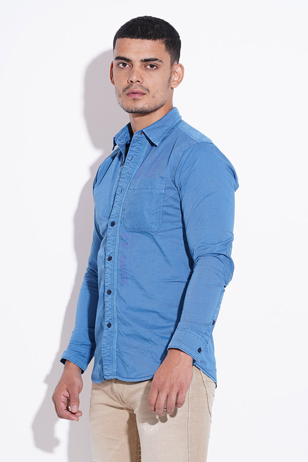 ROYAL BLUE FULL SLEEVE COTTON CASUAL SHIRT