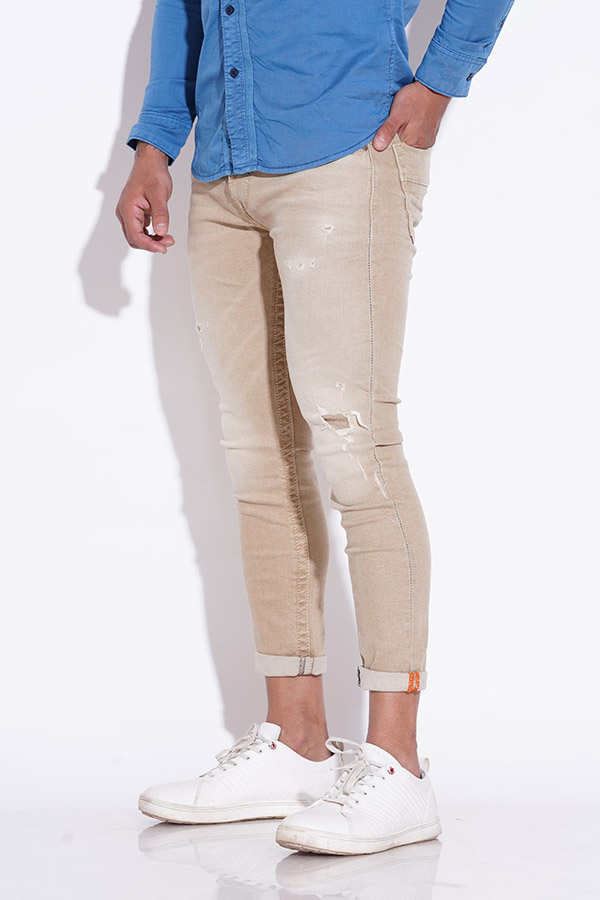 LT KHAKI 5 POCKET LOW-RISE ANKLE LENGTH JEANS