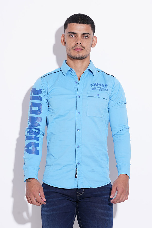 SKY BLUE FULL SLEEVE COTTON CASUAL SHIRT