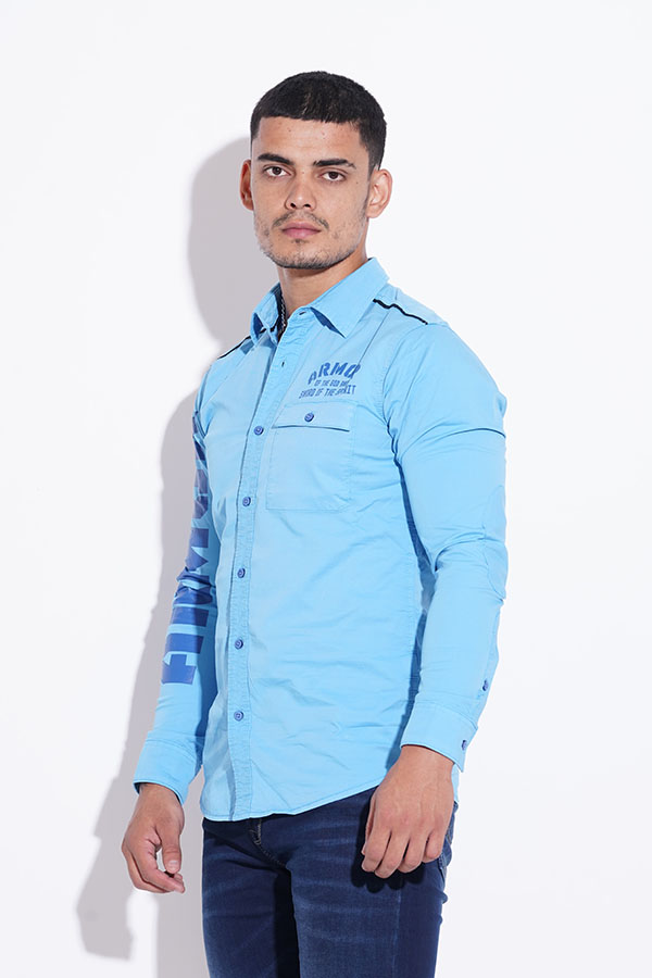 SKY BLUE FULL SLEEVE COTTON CASUAL SHIRT