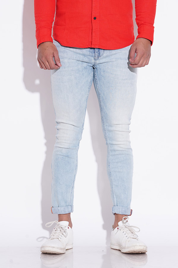 LT BLUE 5 POCKET LOW-RISE ANKLE LENGTH JEANS