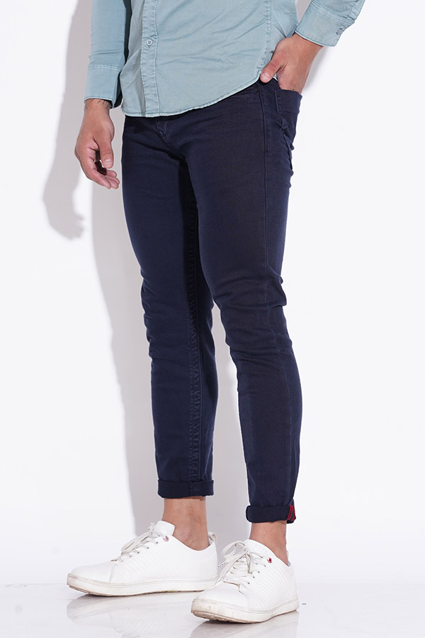 NAVY 5 POCKET LOW-RISE ANKLE LENGTH JEANS