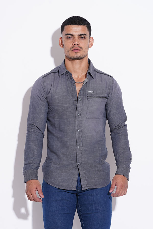 CHARCOAL FULL SLEEVE CASUAL SHIRT