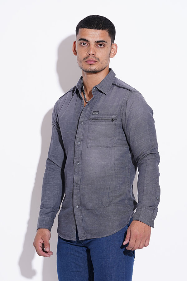 CHARCOAL FULL SLEEVE CASUAL SHIRT