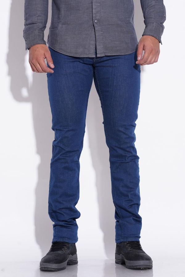 MED BLUE 5 POCKET MID-RISE JEANS