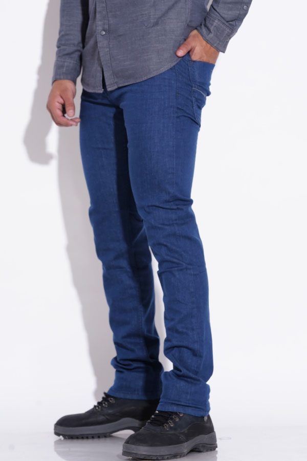 MED BLUE 5 POCKET MID-RISE JEANS