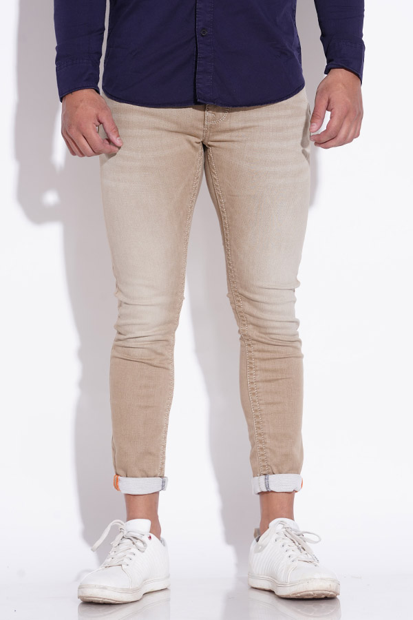 KHAKI 5 POCKET LOW-RISE ANKLE LENGTH JEANS