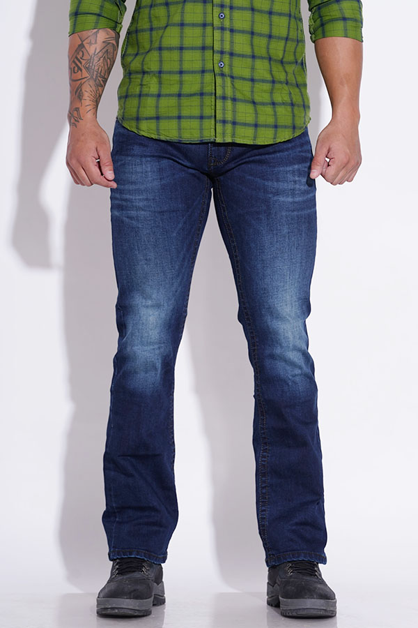 DK BLUE 5 POCKET SLIM FIT LOW RISE BOOT LEG JEANS