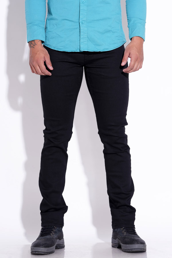 BLACK 5 POCKET MID-RISE JEANS