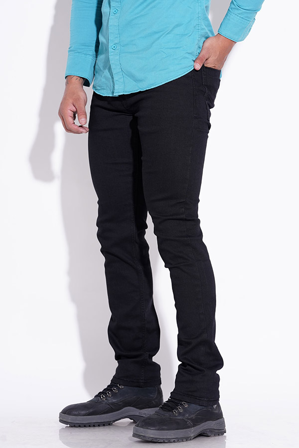 BLACK 5 POCKET MID-RISE JEANS