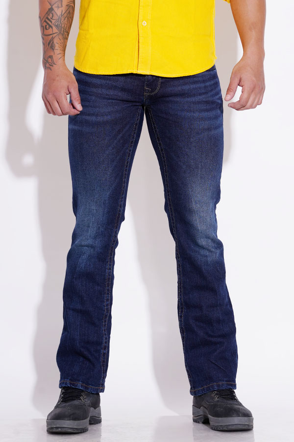 DK BLUE 5 POCKET SLIM FIT LOW RISE BOOT LEG JEANS