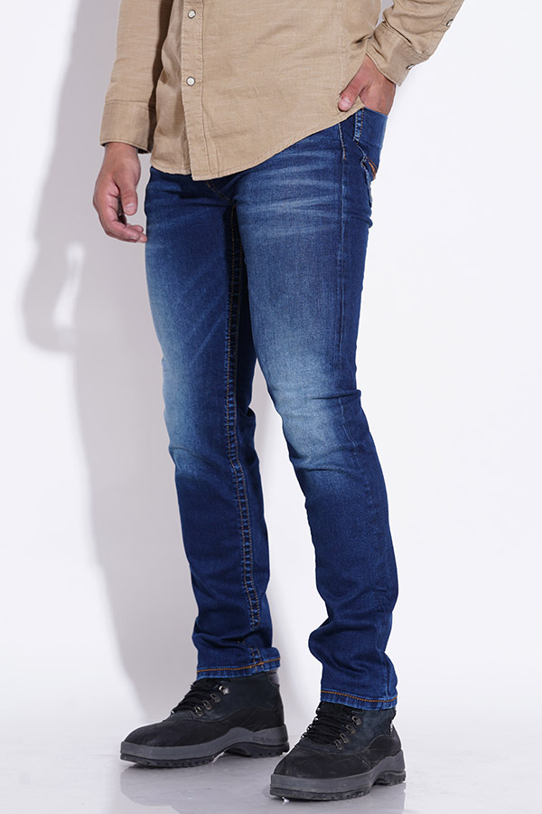 DK BLUE 5 POCKET MIDRISE REGULAR AND STREIGHT FIT JEANS