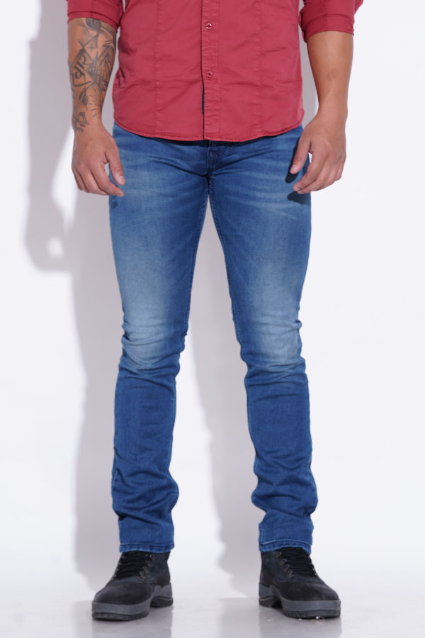 MED BLUE 5 POCKET MID-RISE JEANS