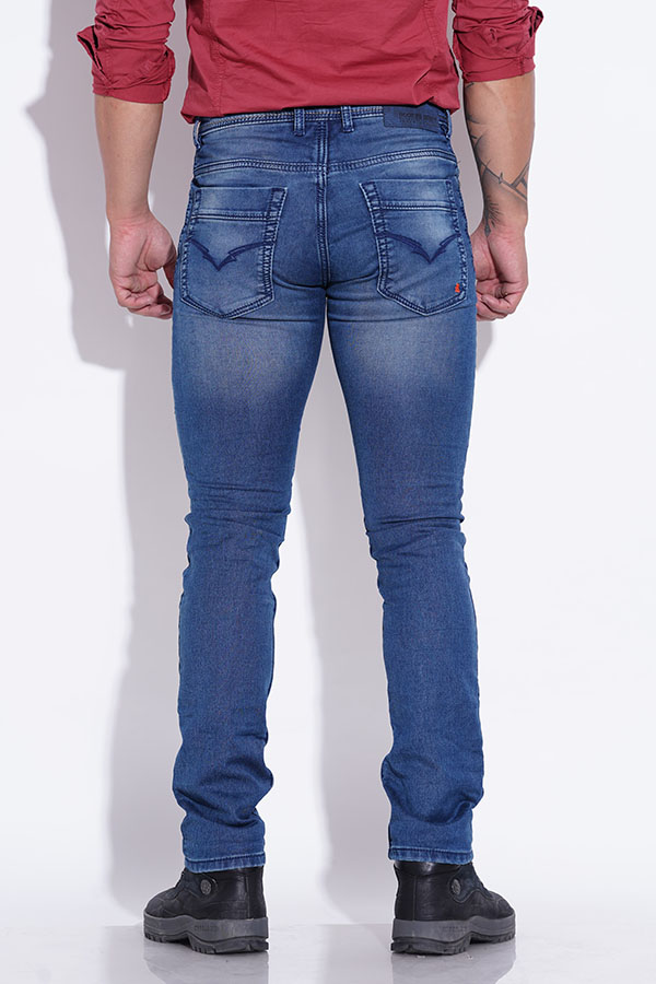 MED BLUE 5 POCKET MID-RISE JEANS