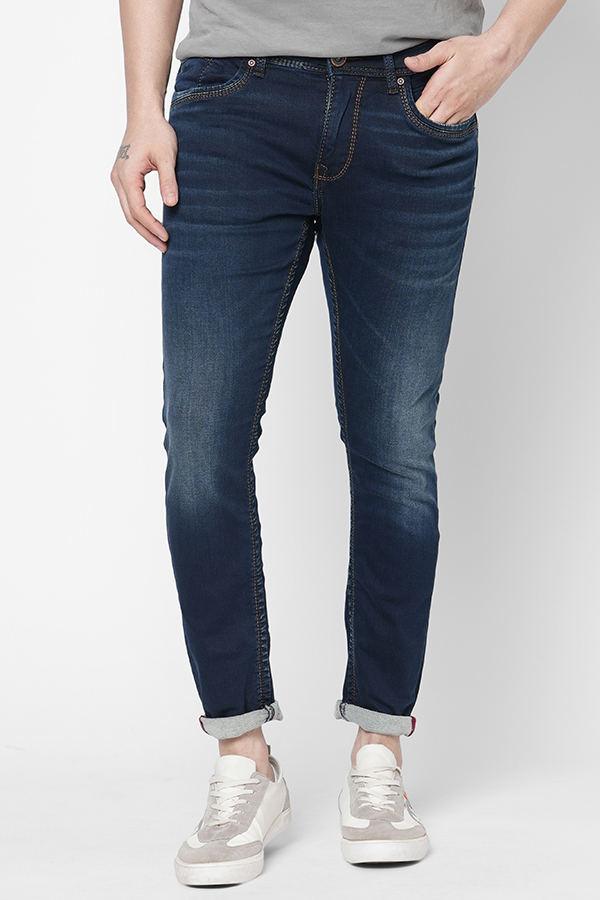 DK BLUE 5 POCKET LOW-RISE TAPERED ANKLE LENGTH JEANS