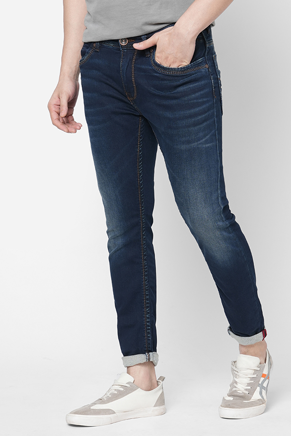 DK BLUE 5 POCKET LOW-RISE TAPERED ANKLE LENGTH JEANS