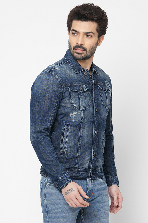 DK BLUE FULL SLEEVE DENIM JACKET