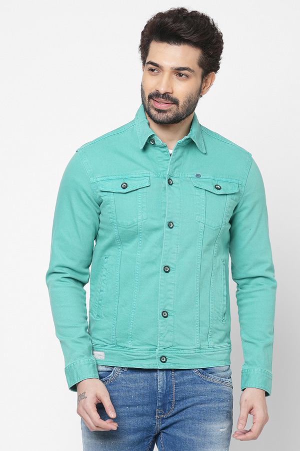 JADE GREEN FULL SLEEVE COTTON JACKET