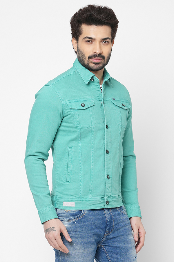 JADE GREEN FULL SLEEVE COTTON JACKET