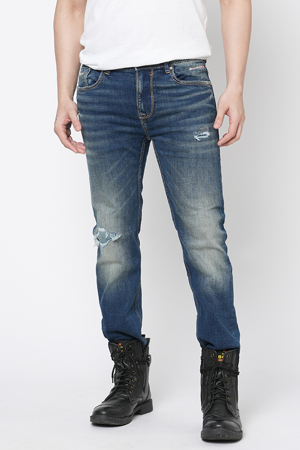 MED BLUE 5 POCKET MIDRISE, REGULAR AND STREIGHT FIT JEANS