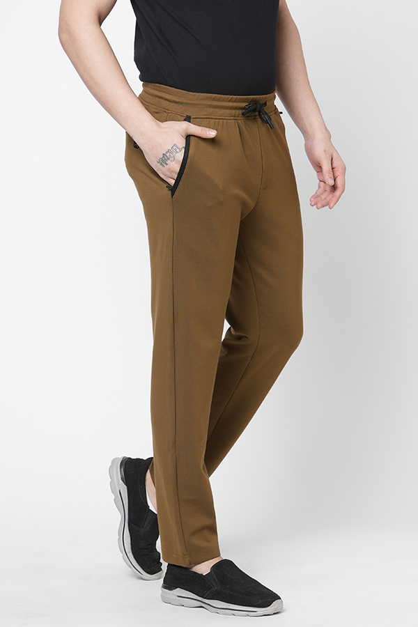 BROWN ATHLEISURE TRACK PANT