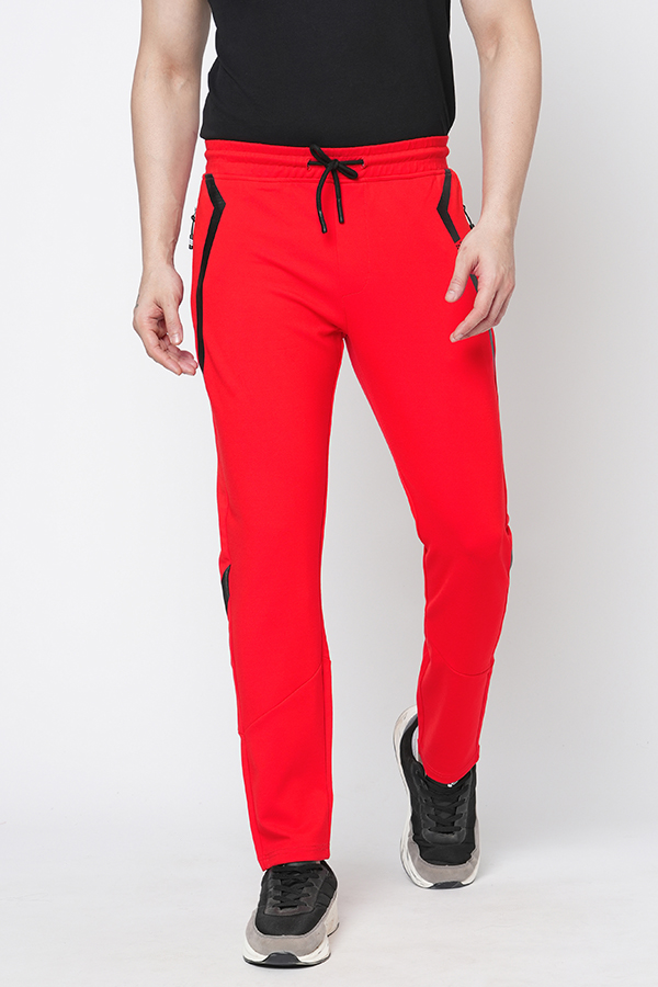 RED ATHLEISURE TRACK PANT ROOKIES