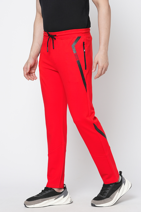 RED ATHLEISURE TRACK PANT