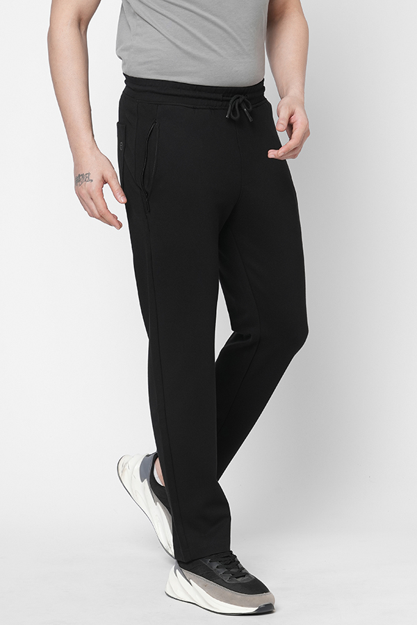 BLACK ATHLEISURE TRACK PANT