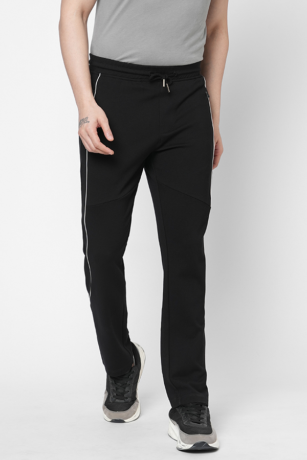 BLACK ATHLEISURE TRACK PANT