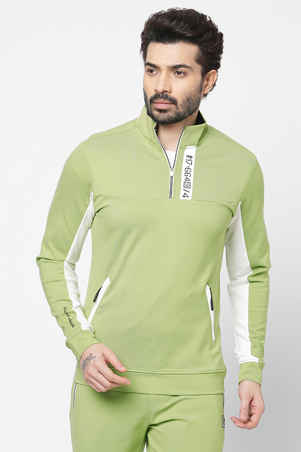 LT GREEN SLIM FIT ATHLEISURE JACKET