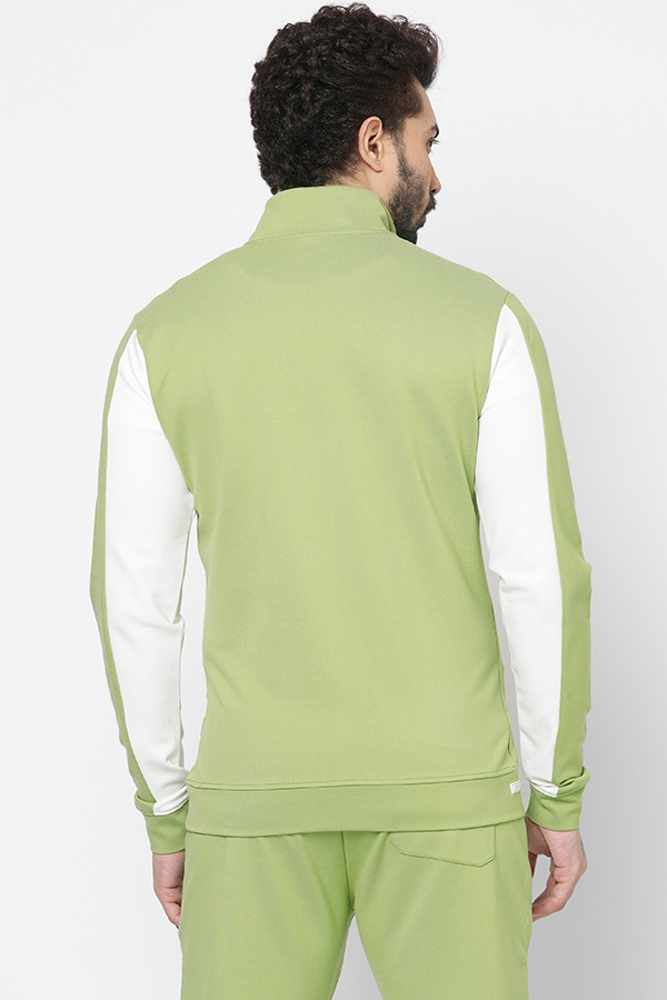 LT GREEN SLIM FIT ATHLEISURE JACKET