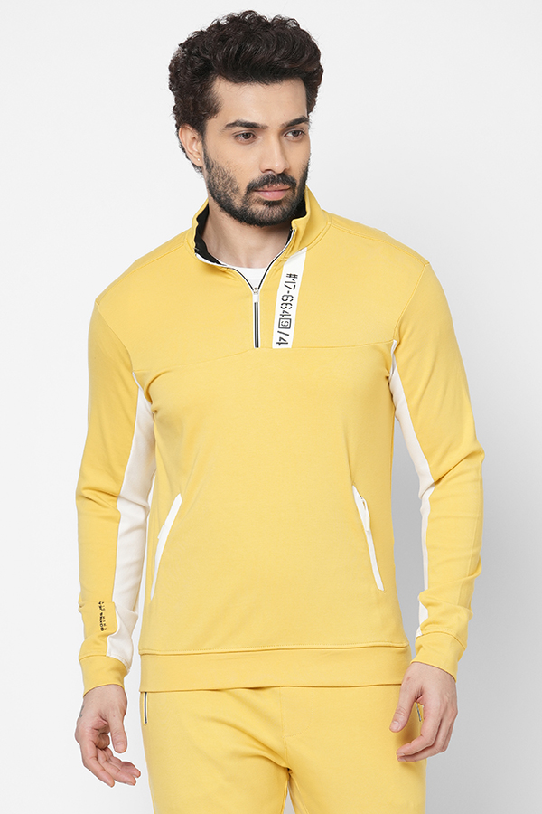 MUSTARD SLIM FIT ATHLEISURE JACKET