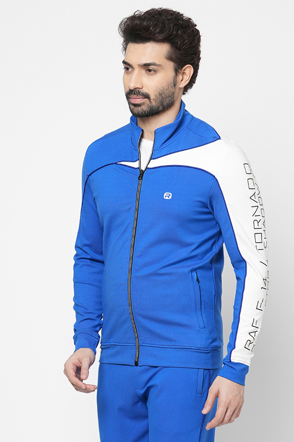 ROYAL BLUE SLIM FIT ZIPPER ATHLEISURE JACKET