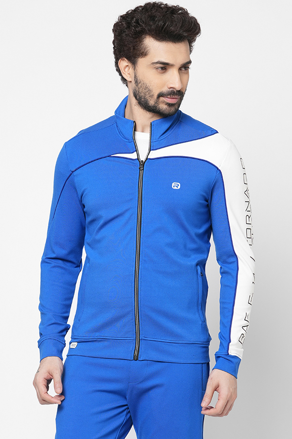 ROYAL BLUE SLIM FIT ZIPPER ATHLEISURE JACKET