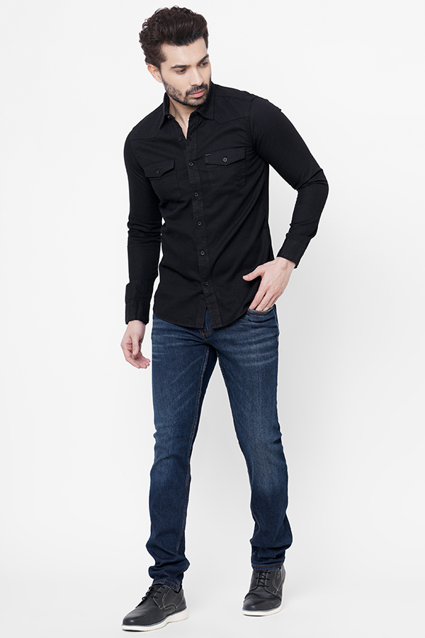 DK BLUE 5 POCKET MID-RISE NARROW FIT JEANS