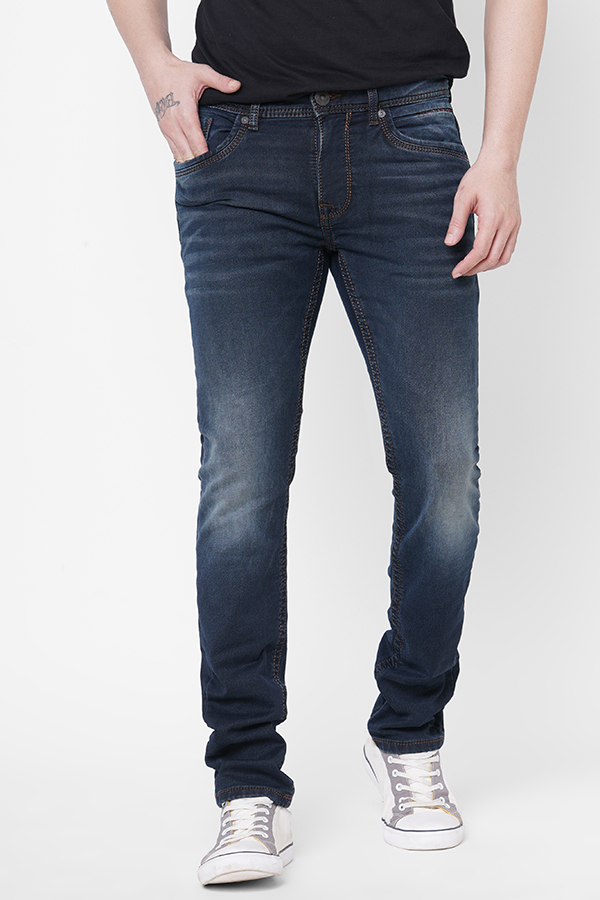 DK BLUE 5 POCKET MID-RISE NARROW FIT JEANS