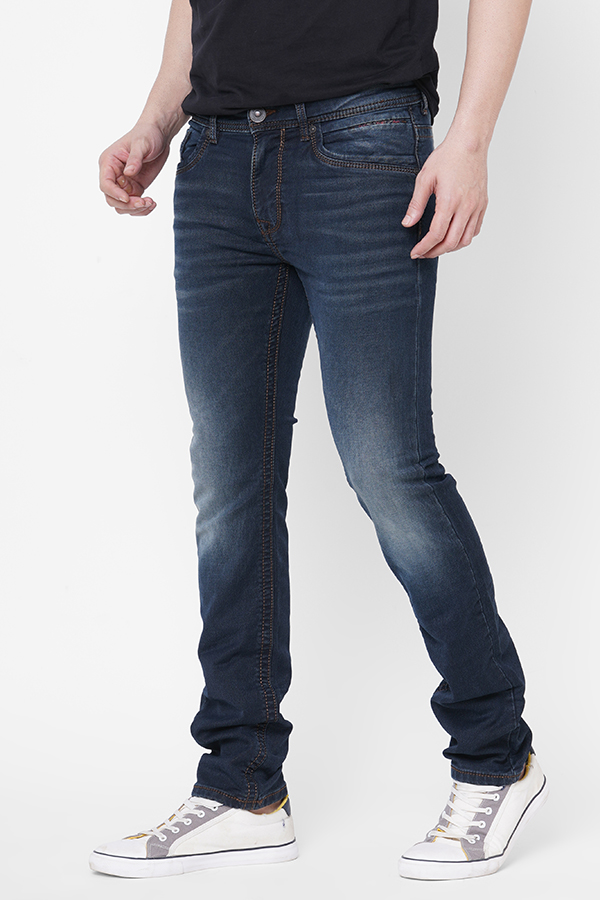 DK BLUE 5 POCKET MID-RISE NARROW FIT JEANS