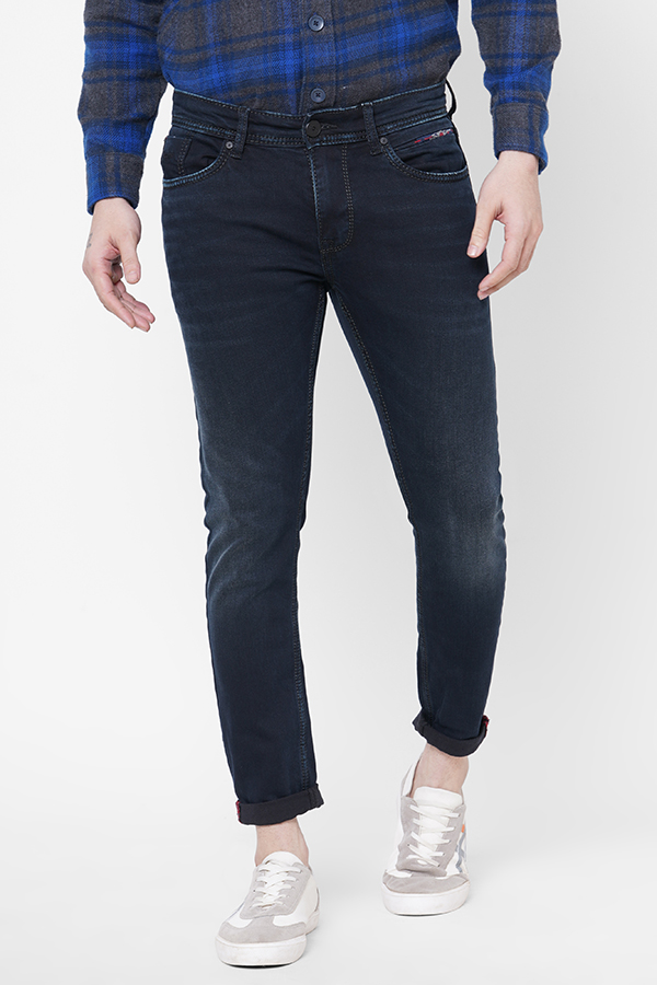 DK BLUE 5 POCKET LOW-RISE TAPERED ANKLE LENGTH JEANS