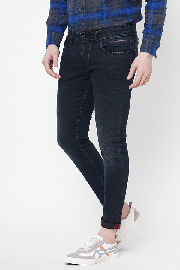 DK BLUE 5 POCKET LOW-RISE TAPERED ANKLE LENGTH JEANS