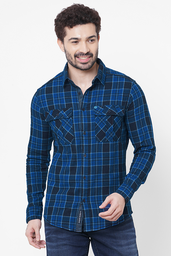 BLUE FULL SLEEVE CHECK SHIRT