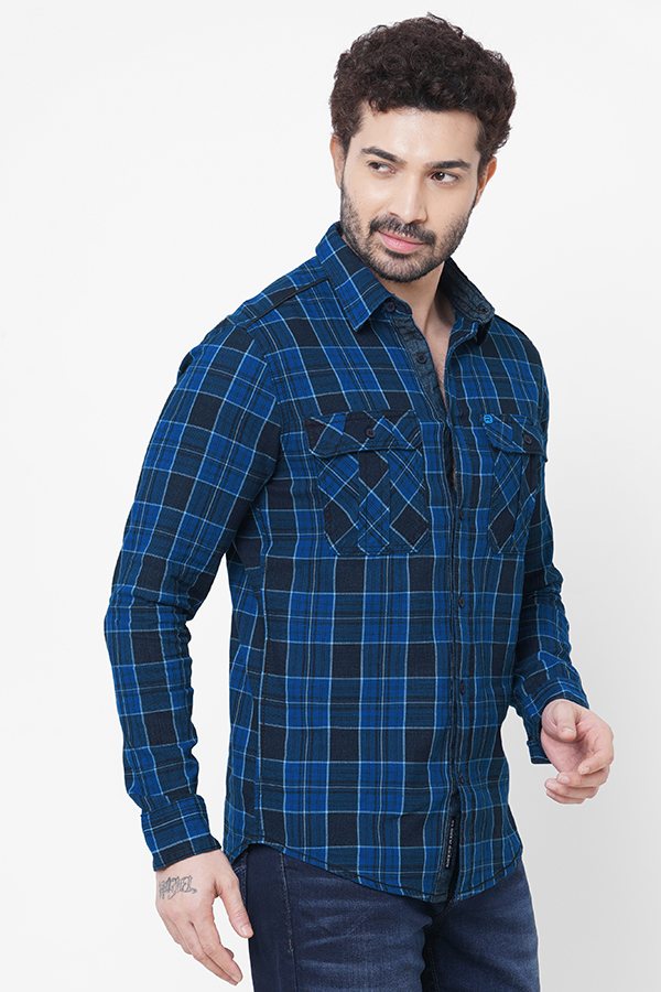 BLUE FULL SLEEVE CHECK SHIRT