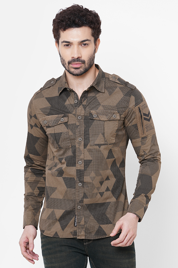 GREY FULL SLEEVE COTTON SHIRT