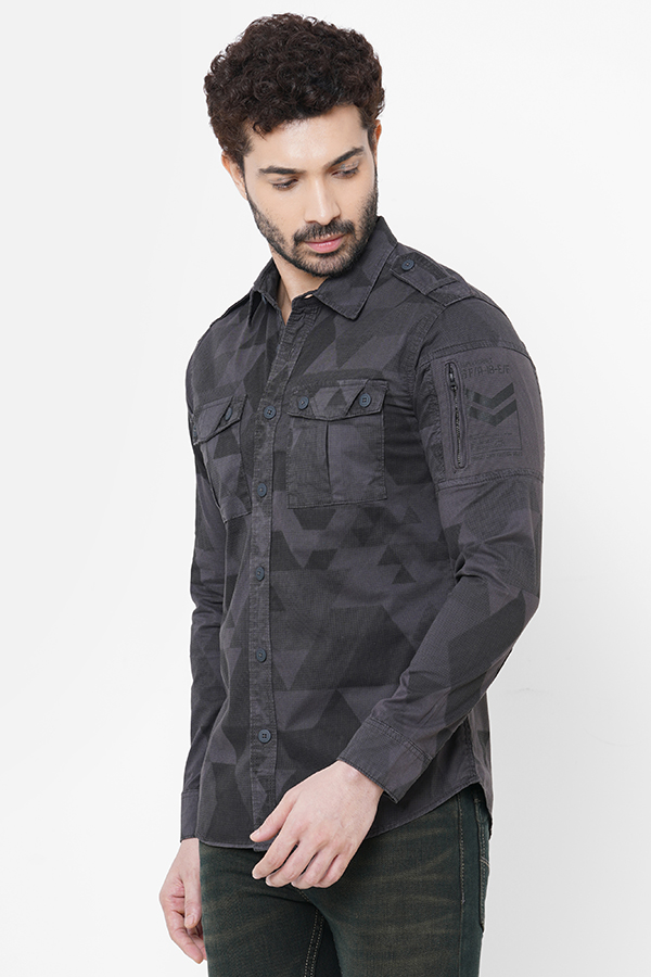 MILITARY GREEN FULL SLEEVE COTTON SHIRT