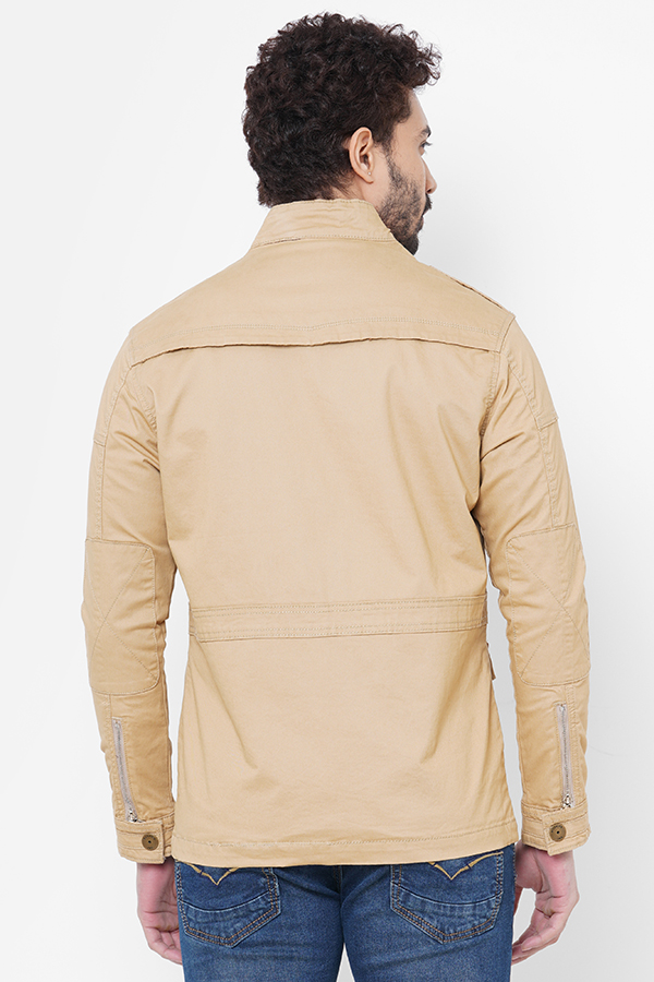 KHAKI FULL SLEEVE COTTON JACKET