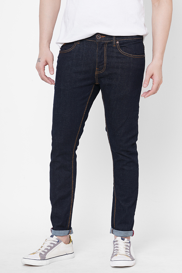 DK BLUE 5 POCKET LOW-RISE TAPERED ANKLE LENGTH JEANS