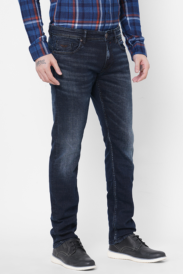 DK BLUE 5 POCKET MID-RISE NARROW FIT JEANS