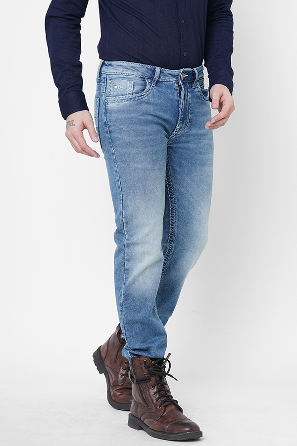 LT BLUE 5 POCKET MIDRISE, REGULAR AND STREIGHT FIT JEANS